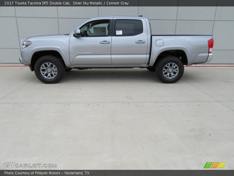 Silver Sky Metallic / Cement Gray 2017 Toyota Tacoma SR5 Double Cab