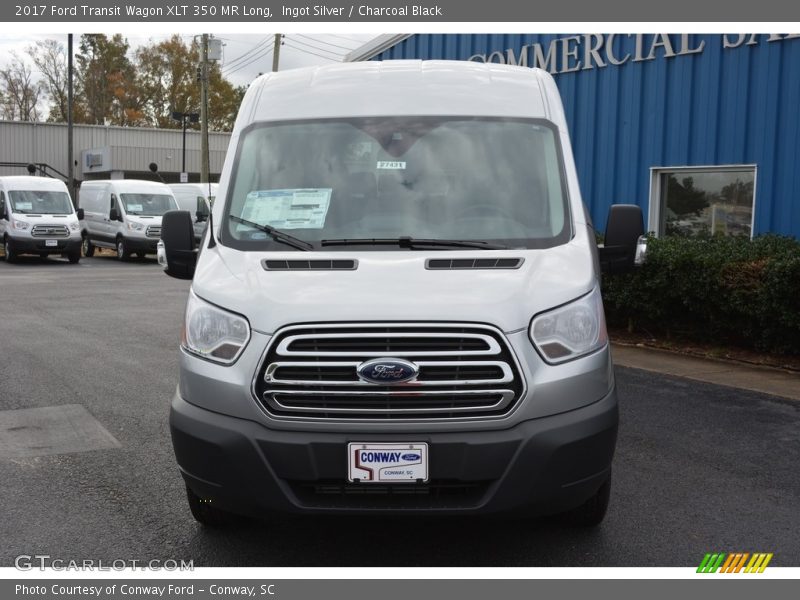 Ingot Silver / Charcoal Black 2017 Ford Transit Wagon XLT 350 MR Long
