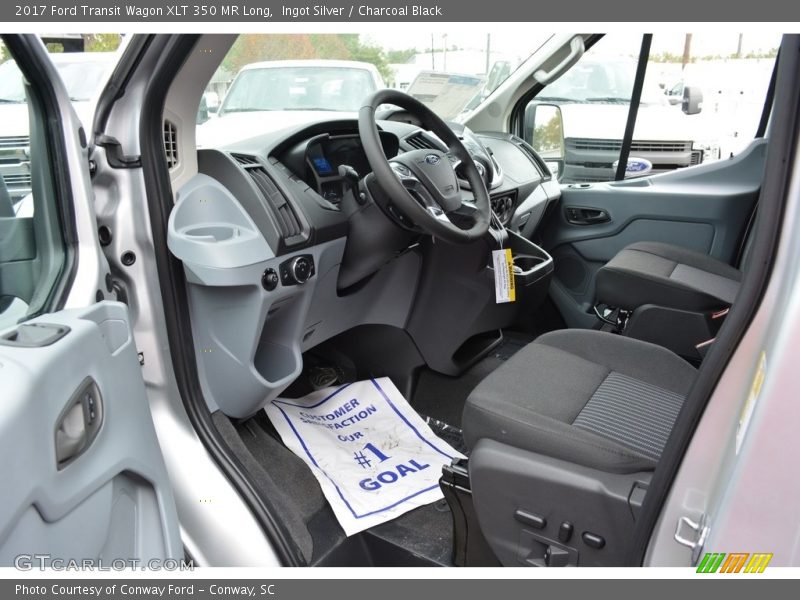 Ingot Silver / Charcoal Black 2017 Ford Transit Wagon XLT 350 MR Long