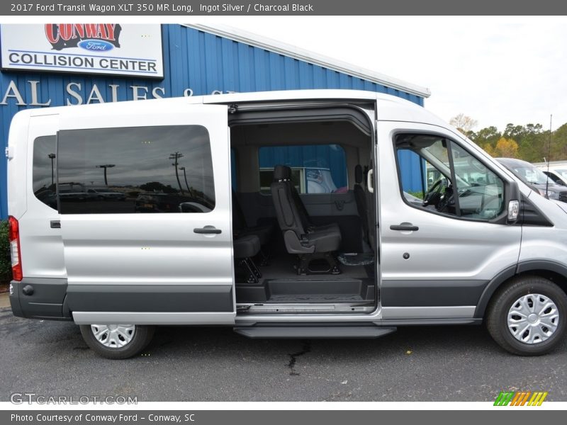 Ingot Silver / Charcoal Black 2017 Ford Transit Wagon XLT 350 MR Long