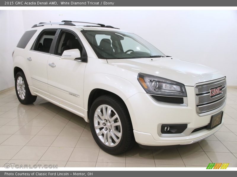 White Diamond Tricoat / Ebony 2015 GMC Acadia Denali AWD