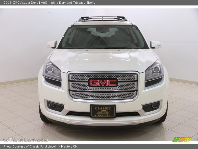 White Diamond Tricoat / Ebony 2015 GMC Acadia Denali AWD
