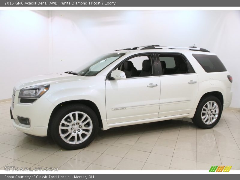 White Diamond Tricoat / Ebony 2015 GMC Acadia Denali AWD