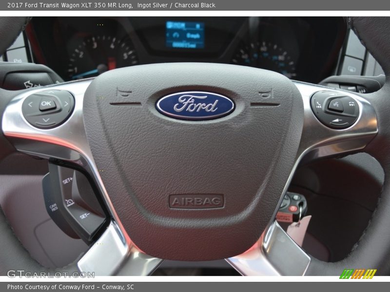 Ingot Silver / Charcoal Black 2017 Ford Transit Wagon XLT 350 MR Long