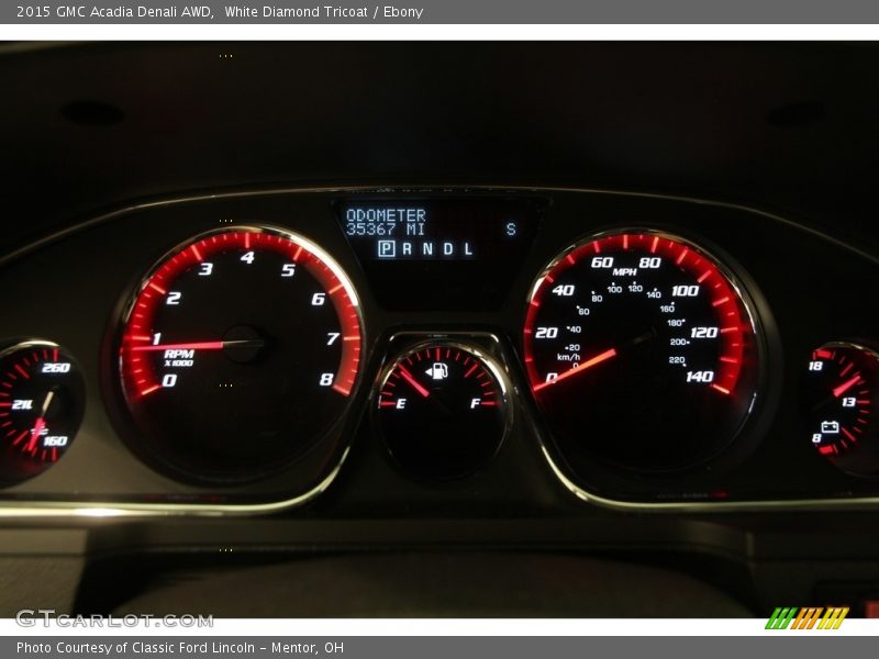 White Diamond Tricoat / Ebony 2015 GMC Acadia Denali AWD