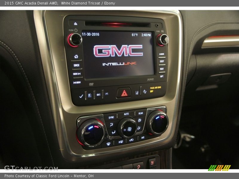 White Diamond Tricoat / Ebony 2015 GMC Acadia Denali AWD
