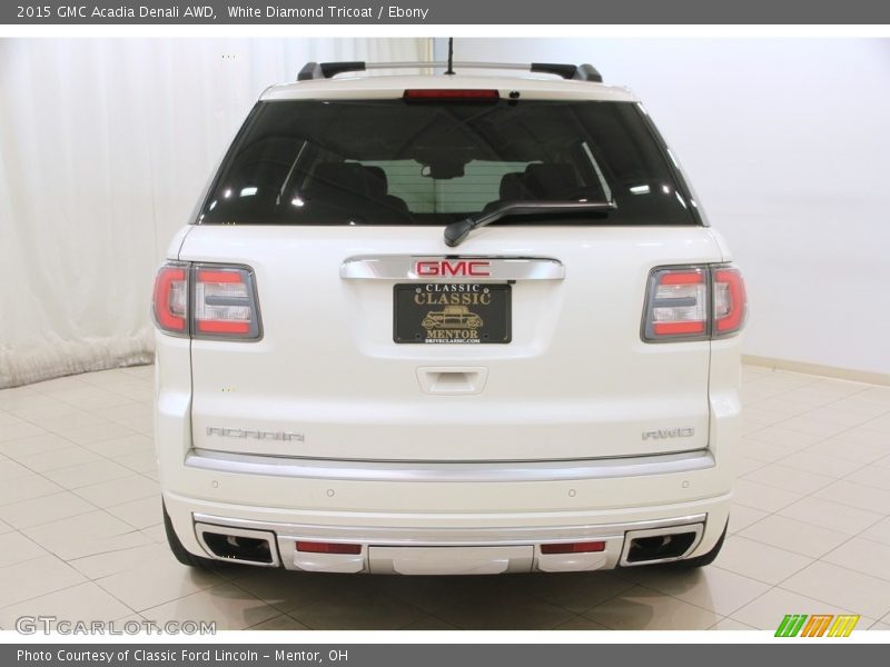 White Diamond Tricoat / Ebony 2015 GMC Acadia Denali AWD