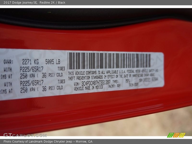 Redline 2K / Black 2017 Dodge Journey SE