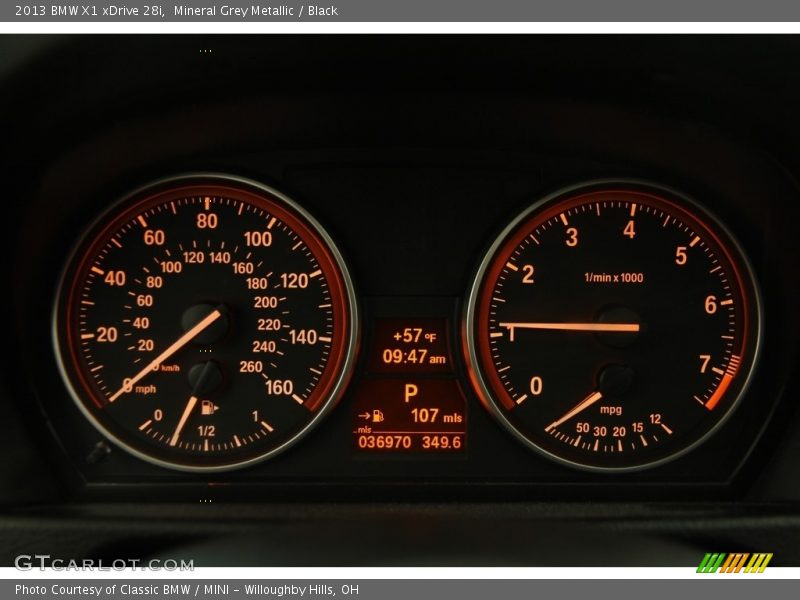 Mineral Grey Metallic / Black 2013 BMW X1 xDrive 28i