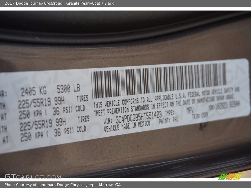 Granite Pearl-Coat / Black 2017 Dodge Journey Crossroad