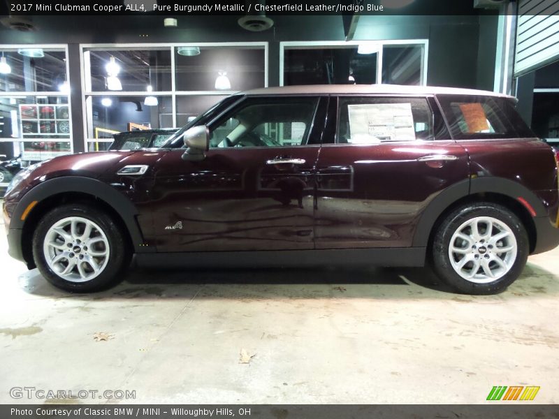 Pure Burgundy Metallic / Chesterfield Leather/Indigo Blue 2017 Mini Clubman Cooper ALL4