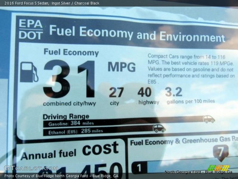 Ingot Silver / Charcoal Black 2016 Ford Focus S Sedan