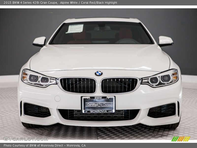 Alpine White / Coral Red/Black Highlight 2015 BMW 4 Series 428i Gran Coupe
