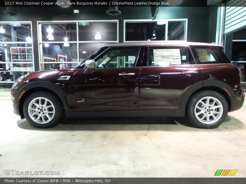Pure Burgundy Metallic / Chesterfield Leather/Indigo Blue 2017 Mini Clubman Cooper ALL4