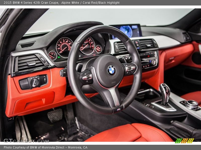 Alpine White / Coral Red/Black Highlight 2015 BMW 4 Series 428i Gran Coupe