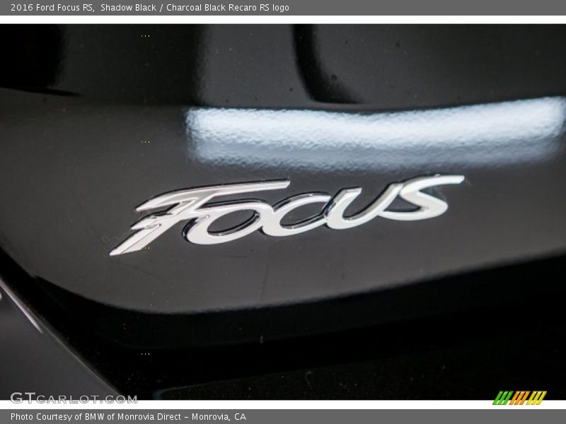 Shadow Black / Charcoal Black Recaro RS logo 2016 Ford Focus RS