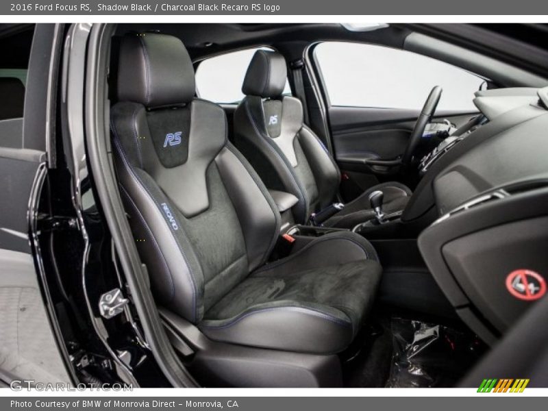 Shadow Black / Charcoal Black Recaro RS logo 2016 Ford Focus RS