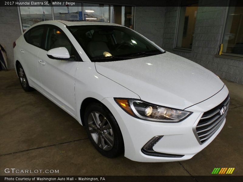 White / Beige 2017 Hyundai Elantra SE