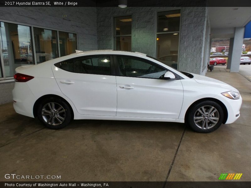 White / Beige 2017 Hyundai Elantra SE