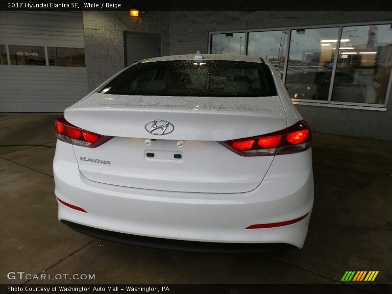 White / Beige 2017 Hyundai Elantra SE