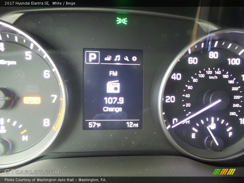 White / Beige 2017 Hyundai Elantra SE