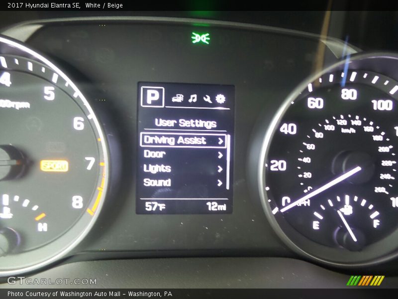 White / Beige 2017 Hyundai Elantra SE
