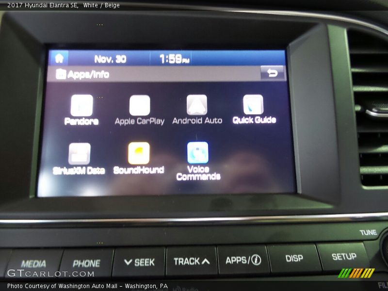 White / Beige 2017 Hyundai Elantra SE