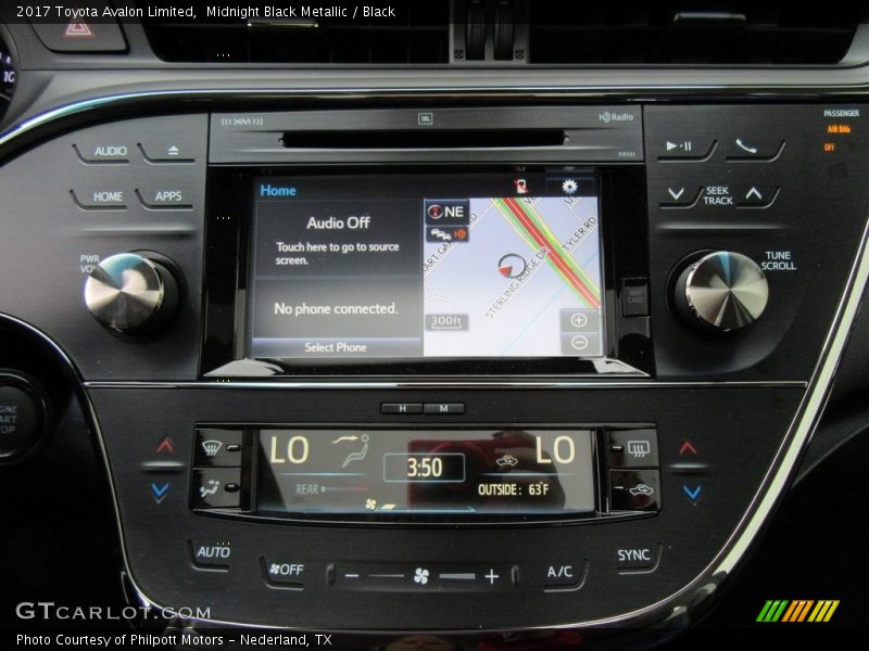 Navigation of 2017 Avalon Limited