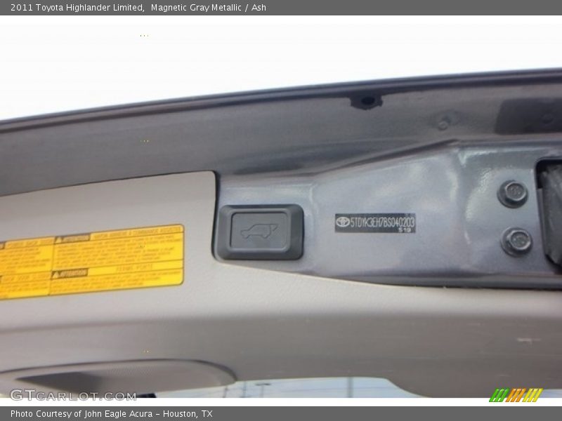Magnetic Gray Metallic / Ash 2011 Toyota Highlander Limited