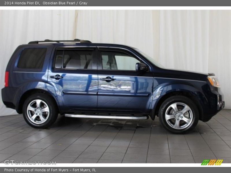 Obsidian Blue Pearl / Gray 2014 Honda Pilot EX