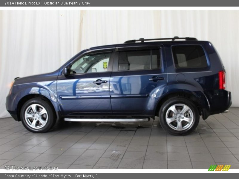 Obsidian Blue Pearl / Gray 2014 Honda Pilot EX