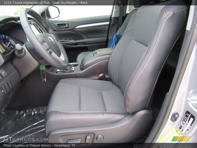 Front Seat of 2016 Highlander LE Plus