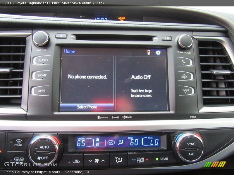 Controls of 2016 Highlander LE Plus