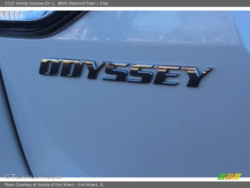 White Diamond Pearl / Gray 2015 Honda Odyssey EX-L