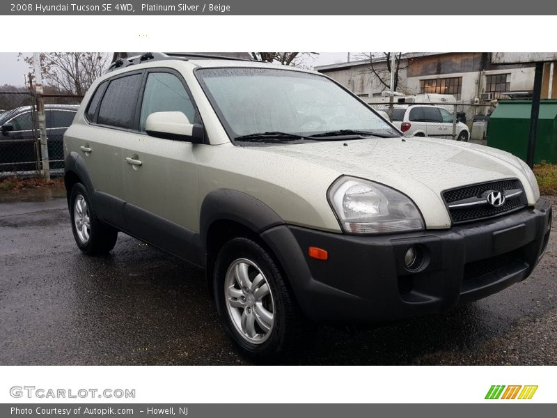 Platinum Silver / Beige 2008 Hyundai Tucson SE 4WD