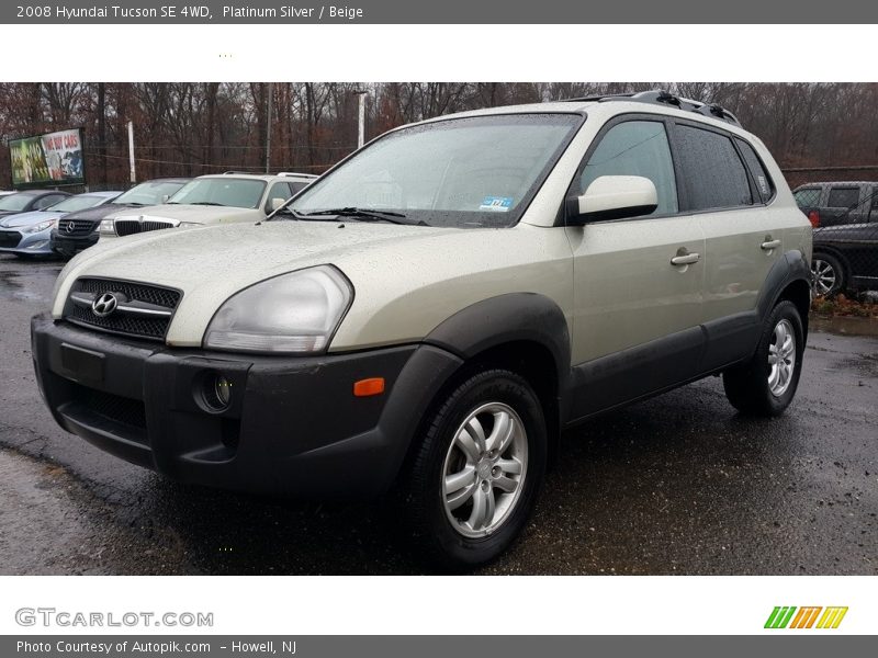 Platinum Silver / Beige 2008 Hyundai Tucson SE 4WD