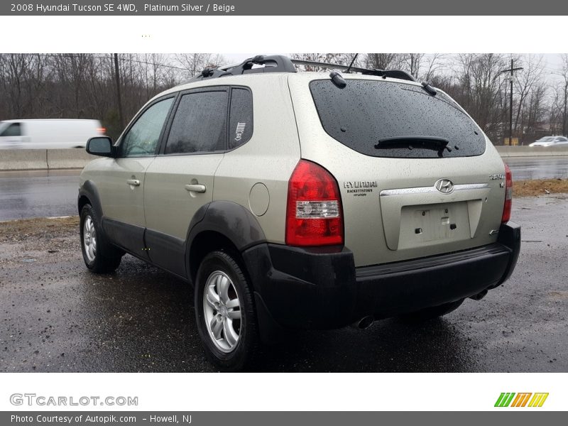 Platinum Silver / Beige 2008 Hyundai Tucson SE 4WD