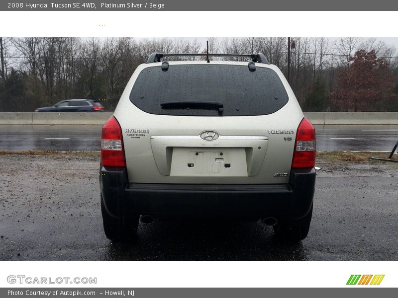 Platinum Silver / Beige 2008 Hyundai Tucson SE 4WD