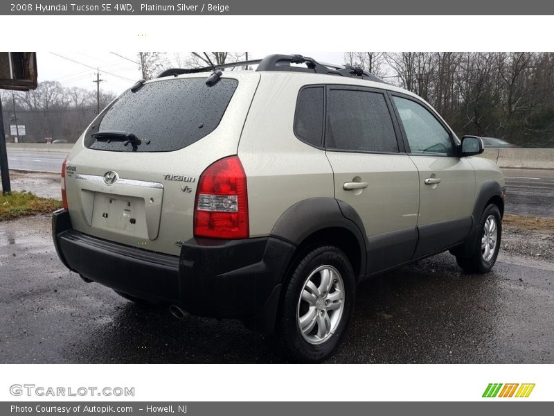 Platinum Silver / Beige 2008 Hyundai Tucson SE 4WD