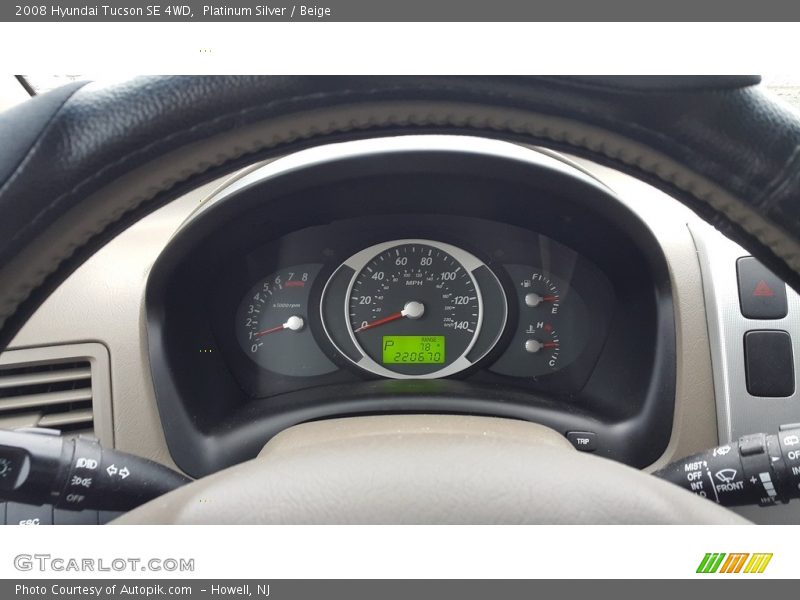 Platinum Silver / Beige 2008 Hyundai Tucson SE 4WD