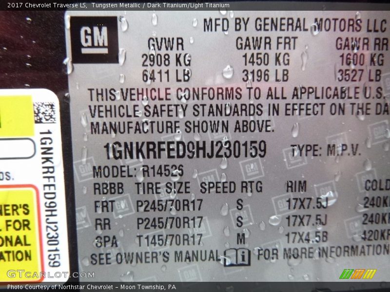 Tungsten Metallic / Dark Titanium/Light Titanium 2017 Chevrolet Traverse LS