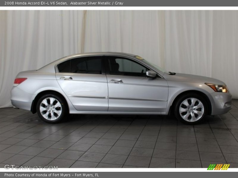 Alabaster Silver Metallic / Gray 2008 Honda Accord EX-L V6 Sedan