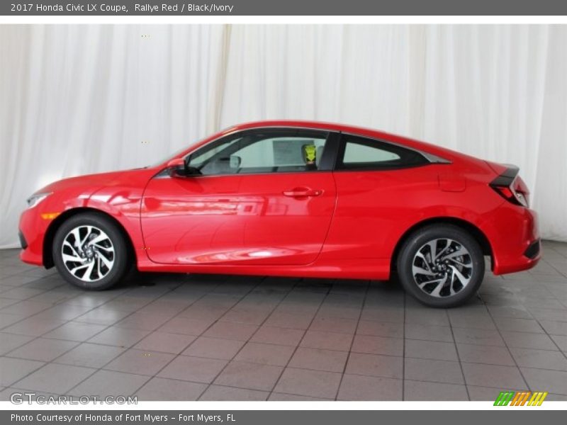 Rallye Red / Black/Ivory 2017 Honda Civic LX Coupe