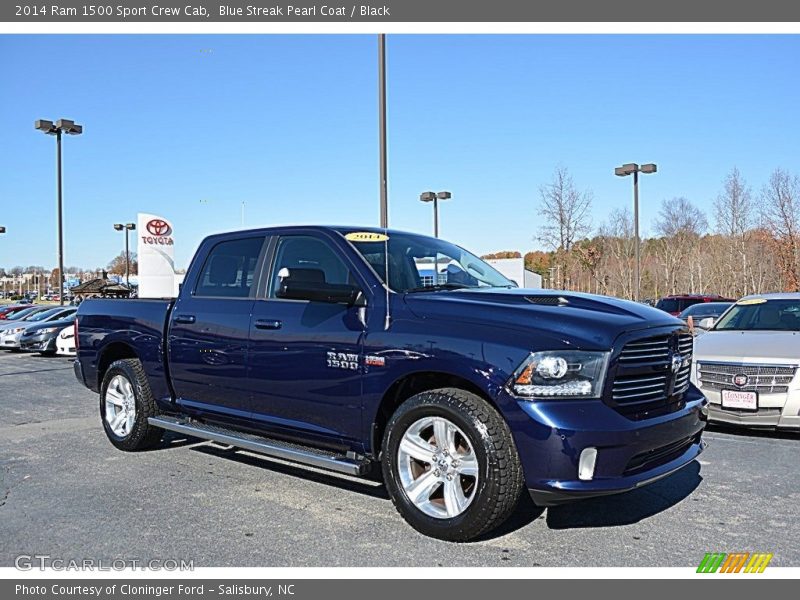 Blue Streak Pearl Coat / Black 2014 Ram 1500 Sport Crew Cab