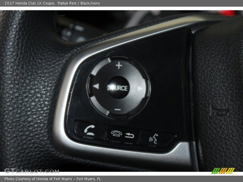 Rallye Red / Black/Ivory 2017 Honda Civic LX Coupe