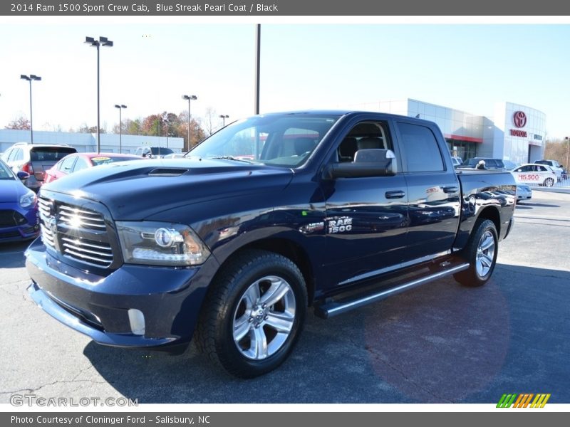 Blue Streak Pearl Coat / Black 2014 Ram 1500 Sport Crew Cab