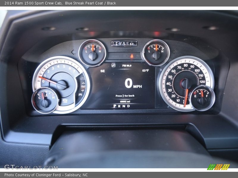 Blue Streak Pearl Coat / Black 2014 Ram 1500 Sport Crew Cab
