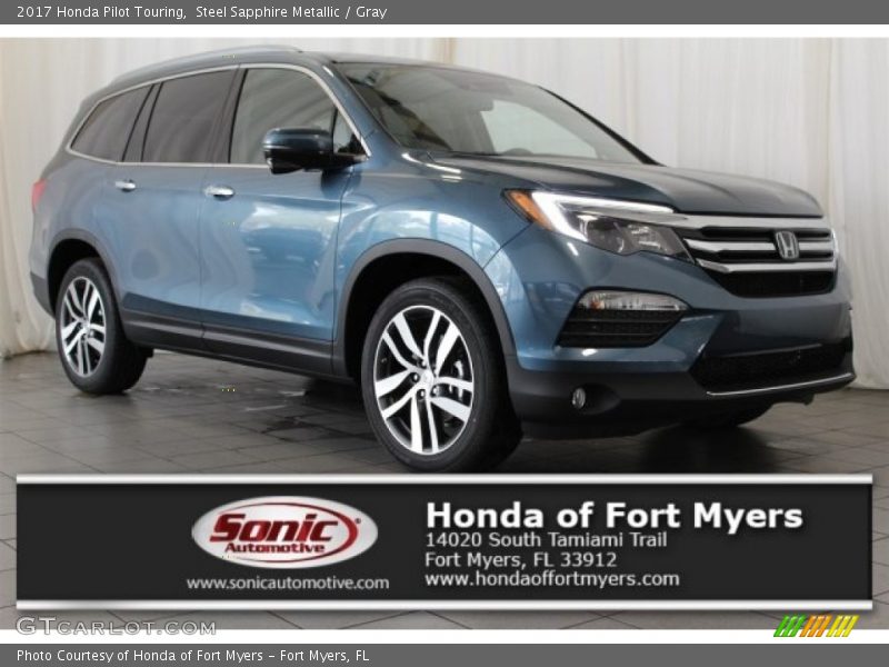 Steel Sapphire Metallic / Gray 2017 Honda Pilot Touring