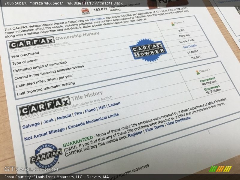 WR Blue Pearl / Anthracite Black 2006 Subaru Impreza WRX Sedan