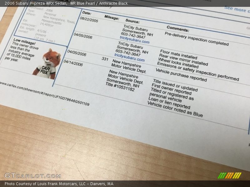 WR Blue Pearl / Anthracite Black 2006 Subaru Impreza WRX Sedan